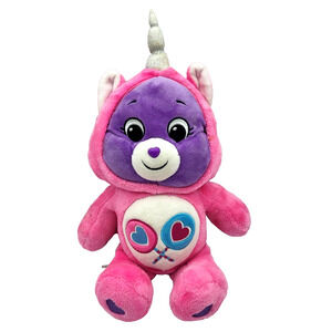 Care Bears SHARE BEAR Plush Pink Unicorn Hoodie 12" Snugglefriend